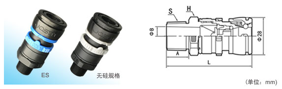 JOSOT ES内螺纹型接口＆接头尺寸表