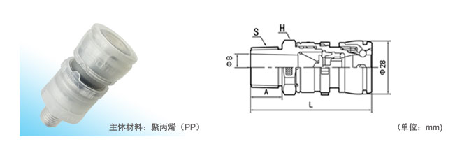 JOSOT 外螺纹型接口＆接头尺寸表